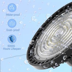 8Pack ETL UFO LED High Bay Light 150W 5000K Dimmable IP65 for Warehouse Gym Shop