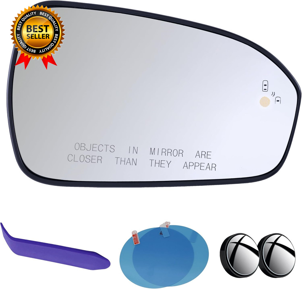 Passenger Side Mirror Glass Compatible with Ford Fusion 2013-2021 Heated