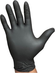 SUNSET DISPOSABLE NITRILE BLACK GLOVES 2 BOXES OF 100 EXAM GRADE POWDER FREE “L”