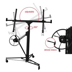 FOREOCELIV 11ft Drywall Lift Panel Hoist Jack Lifter 150 lbs Ceiling Wall Black