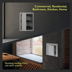 4×4 Access Panel for Drywall and Ceiling, White ABS Plastic, Hinged Door
