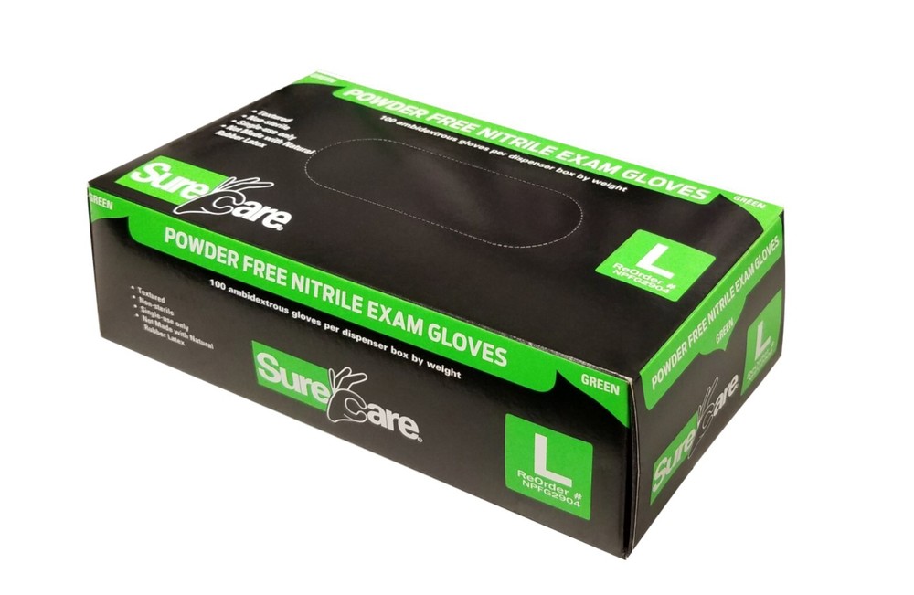 7mil HeavyDuty GREEN Nitrile Powder Free Latex Free Glove MEDIUM 1000ct
