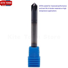 1/4″ 4 Flute 90 Degree Solid Carbide Chamfer Mill – Double End – AlTiN Coated