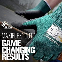 ATG 34-8743/L MaxiFlex Cut – Black Micro-Foam Nitrile Coated Palm And Fingers…