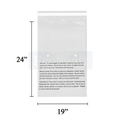 100 19×24 Self Seal Suffocation Warning Clear Poly Bags 1.5 mil Free Shipping