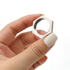 5Pcs/Set M22 X 1.5Mm Hex Lock Nut Pipe Fitting Female 304 Stainless Steel Metric