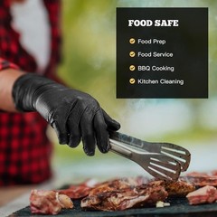 Durable 6 Mil Black Nitrile Disposable Gloves | Powder-Free, Waterproof, 100ct