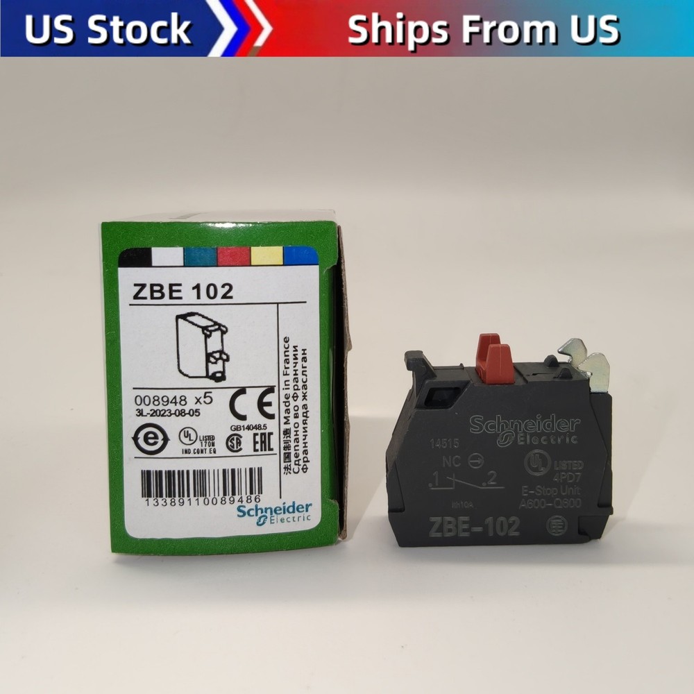 Pack Of 5 NEW Schneider Electric ZBE-102 ZBE102 Contact Block US Inventory