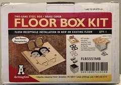 Arlington Floor Box Kit Two Gang Steel Box Brass Cover FLB5551MB
