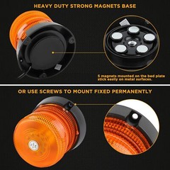 60 LED Beacon Strobe light Flashing Emergency Light Amber roof top lamps