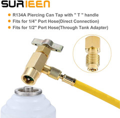 R134A Can Tap Valve Adapter for AC Manifold Refrigerant Dispenser Tool
