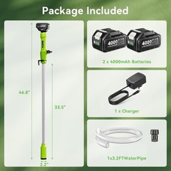 Taskstar 21V Cordless Stick Transfer Pump for Water/Diesel 720GPH 16FT Lift Head
