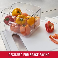 Commercial Products Space Saving Square Food Storage Container 12 Quart Clear…