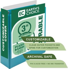 Vibrant Turquoise Plant-Based Binder, 3-Inch Capacity for Stylish Organization