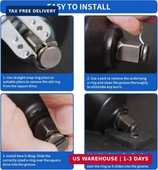 5-Pack 1/2″ and 3/8″ Impact Retaining Ring Clip With O-Ring for Milwaukee Electr