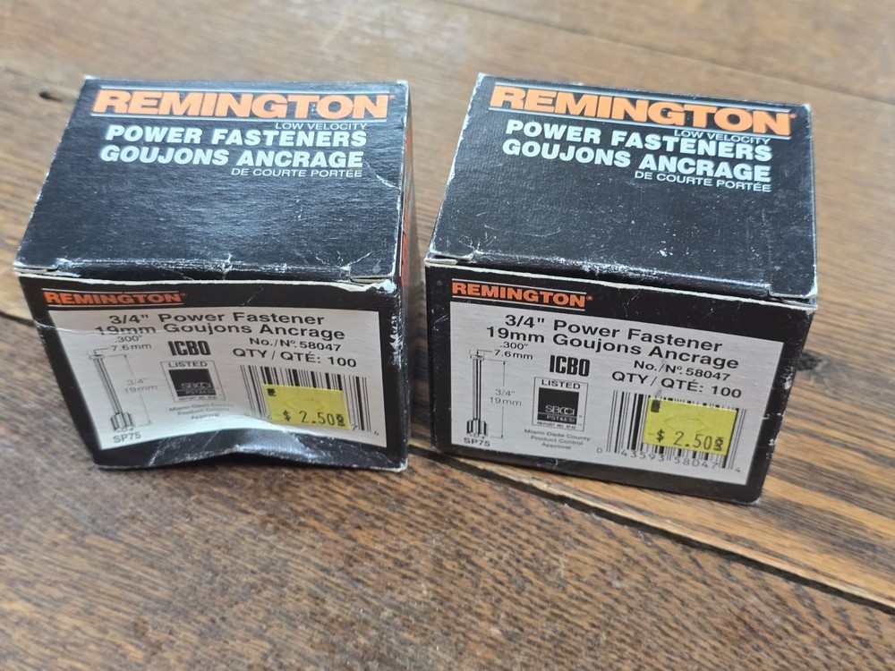 x2 ⚡ REMINGTON 3/4″ POWDER FASTENERS No.58047 Qty: 100