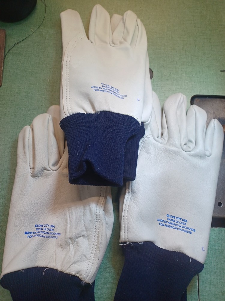 3 Pair Top Grain Leather Med Gloves Made By. GLOVE CITY USA
