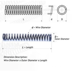 3mm Wire Dia Compression Spring 16-40mm Diameter & 30-100mm Length Pressure Big