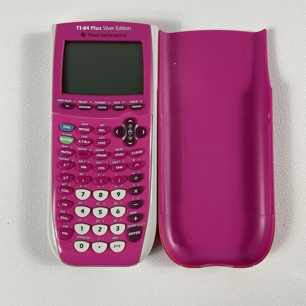 Texas Instruments TI-84 Plus Silver Edition Graphing Calculator Pink with Cover