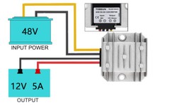 Power Regulator DC 48V to DC 12V 5A 60W Step Down Buck Voltage Converter IP68