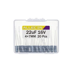 Allecin 22uF 16V 4x7mm Electrolytic Capacitor 22 UF MFD 16 Volt 0.16×0.28in…