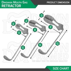 Dingman Mouth Gag Retractor With Blades Set Dental Instruments German Grade