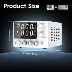 Variable DC Power Supply, 0-30V 0-5A, Bench Power Supply with Encoder Knob, 4…