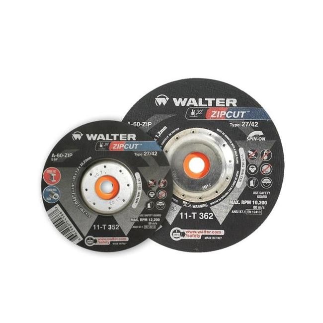 Walter 11T342 4.5 x 0.04 x 0.62 in.-11 Zipcut Spin-on Angle Grinder Cut-Off W…
