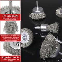 SBGGRL 11 Pcs Metal Carbon Steel Wire Wheel for Drill Set,Wool Brush brass