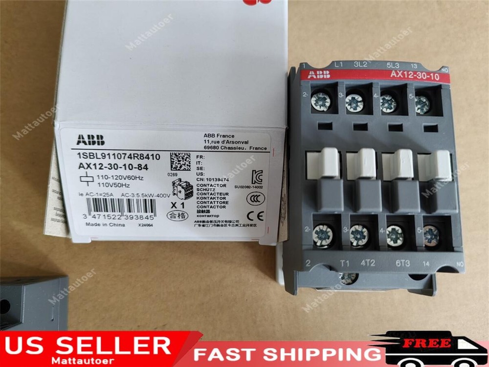 NEW ABB Contactor AX12-30-10-84 AC 110V 50/60Hz AX12-30-10 US Free TAX