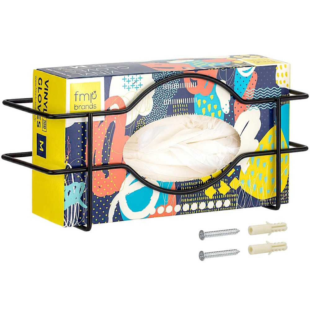 Single Wall Mount Glove Tissue Dispenser, Wire Rack Disposable Gloves Napkin Box