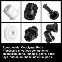 Round Acetal Copolymer Rods 2-Inch Diameter Opaque Acetal Plastic Rods 12-Inch
