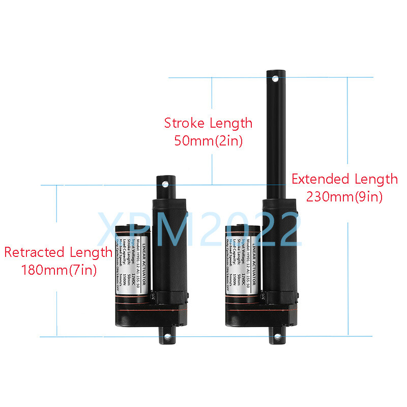 DC 12V Linear Actuator Heavy Duty 2″~40″ Long Stroke 5mm/s 36in 3000N Waterproof