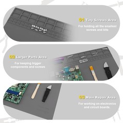 X-Large Silicone Soldering Mat BGA Gun Heat Resistant Solder Station Magnetic