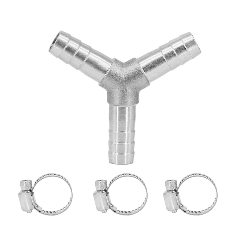 Stainless Steel 5/16″ Hose Barb Wye 3 Way Y Shaped Barbed Union Fitting