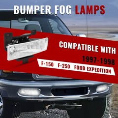 Hecasa Front Right Fog Light W/Bulb Compatible 1997 1998 Ford F150 F250
