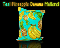 10×13 Tie Dye, Aqua Teal Pineapple, Red & Pink Roses Poly Shipping Mailer Combo
