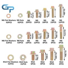 M6 M8 M10 EXTERNAL HEX DRIVE FLANGE BOLTS ASSORTMENT KIT FOR INDUSTRIAL 521PCS