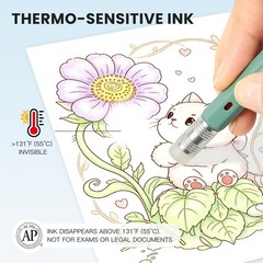 RUBIC Erasable Gel Pens Set, Ember Twilight 9 Assorted Colors, 0.6mm Retracta…