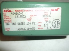 New Asco Red-Hat 404162-7 Gas & Water Valve 100 PSI 120V 60Hz 110V 404162