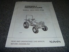 Kubota B2710 B2910 B7800 Tractor Assembly Instructions Manual P/N F-11800 xz