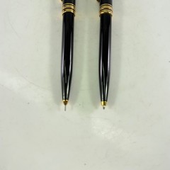 Pair of Heavyweight Black & Gold Tone Ballpoint Pen and Mechanical Pencil Set