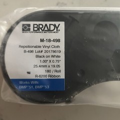 Brady M-18-498 Label Tape – Black on White R-6200 180/roll 1 Inch X .75 In