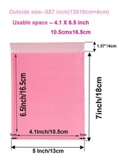 25 Pack Small Poly Bubble Lined Mailers Padded 5×7 Inches Pink Shipping Envel…
