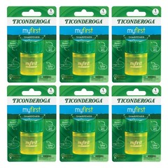 Ticonderoga My First Pencil Sharpener, 1 Hole, Large Barrel, Yellow/Green, Pa…