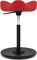 Varier Move Tilting Saddle Stool, Height Adjustable Gaslift, Red/Black