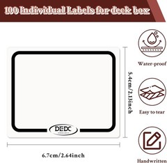 DEDC 100 Reusable Dry Erase Labels Stickers Blank White Self Adhesive Tags for M