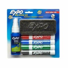 2 Packs of Dry-Erase Starter Kit, Pack Of 4 Markers, Eraser + Spray Cleaner