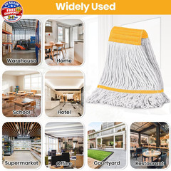 (1PK) Commercial Mop Head Replacement 16 oz, Heavy 15.5 Oz, Yellow 1 Pack