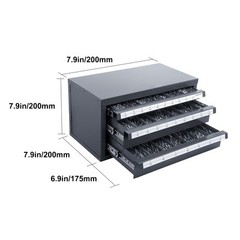 VEVOR Drill Bit Dispenser Organizer Cabinet Three-Drawer for A to Z Stackable